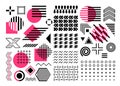 Memphis set, pink, purple, black geometric shape collection Royalty Free Stock Photo